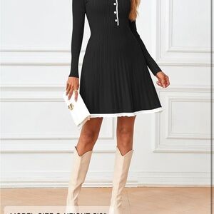 Black and White Button-Up Dress